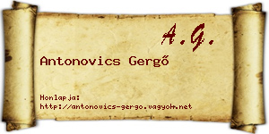 Antonovics Gergő névjegykártya