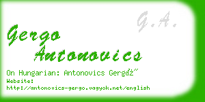 gergo antonovics business card